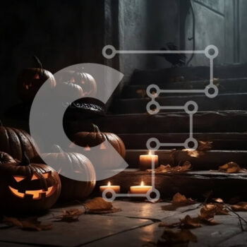 Intra Συλλεκτικό Ξύλινο Παζλ Plywood  4mm - Διακόσμηση αποκριών: Σκαλιστές κολοκύθες φωτισμένες από κεριά σε ένα σκοτεινό δωμάτιο Σε Ξύλινο Κουτί - Διαστάσεις Puzzle: 10x10 cm – 25 κομμάτια - Image 1