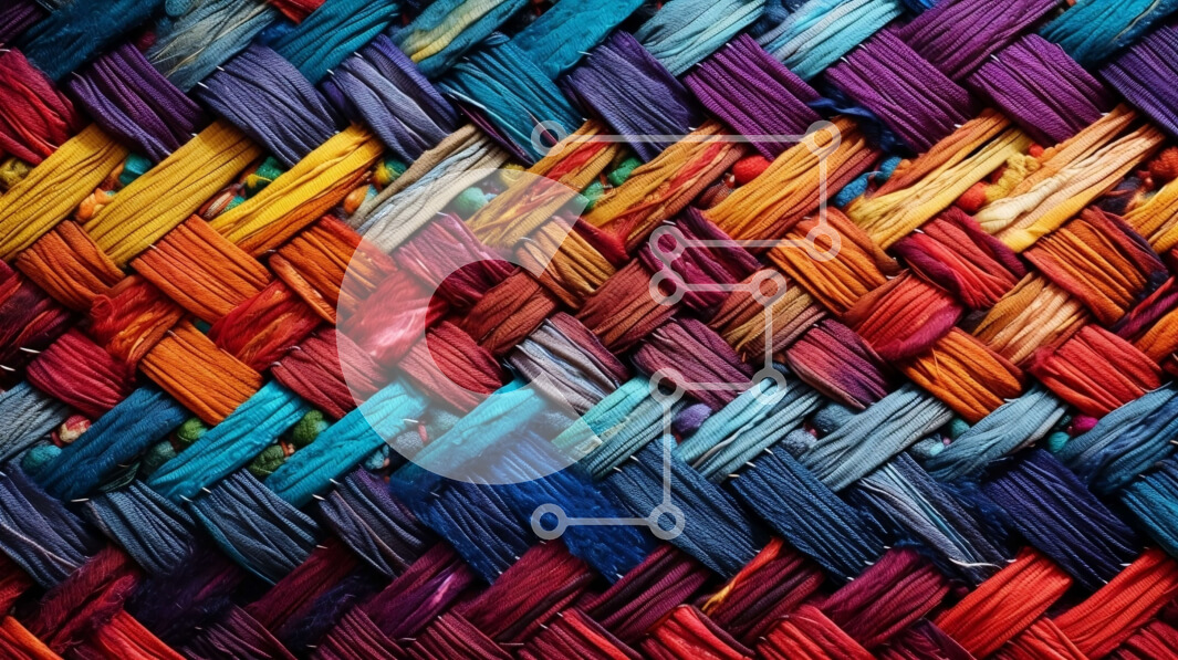 Intra Συλλεκτικό Ξύλινο Παζλ Plywood  4mm - Ζωντανό κοντινό πλάνο ενός πολύχρωμου υφαντού καλαθιού Σε Ξύλινο Κουτί - Διαστάσεις: 10x10 cm – 25 κομμάτια