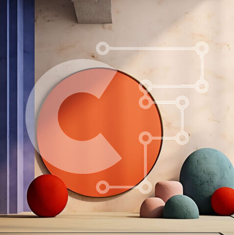 Intra Συλλεκτικό Ξύλινο Παζλ Plywood  4mm - Δωμάτιο με μεγάλο στρογγυλό καθρέφτη και πολύχρωμες μπάλες στον όροφο Σε Ξύλινο Κουτί - Διαστάσεις Puzzle: 10x10 cm – 25 κομμάτια - Image 1