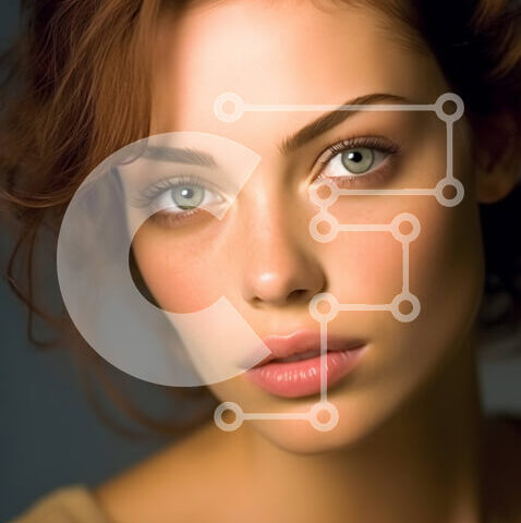 Intra Συλλεκτικό Ξύλινο Παζλ Plywood 4mm - Πανέμορφη γυναίκα με μακριά σγουρά καστανά μαλλιά και πράσινα μάτια Σε Ξύλινο Κουτί - Διαστάσεις Puzzle: 10x10 cm – 25 κομμάτια - Image 1