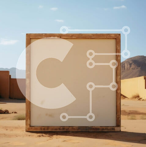 Intra Συλλεκτικό Ξύλινο Παζλ Plywood  4mm - Κενός λευκός καμβάς στην έρημο με βουνά στο φόντο Σε Ξύλινο Κουτί - Διαστάσεις: 10x10 cm – 25 κομμάτια - Image 1