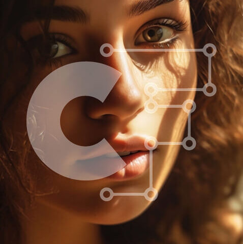 Intra Συλλεκτικό Ξύλινο Παζλ Plywood 4mm - Πανέμορφη γυναίκα με σγουρά μαλλιά και λαμπερό χαμόγελο Σε Ξύλινο Κουτί - Διαστάσεις Puzzle: 10x10 cm – 25 κομμάτια - Image 1