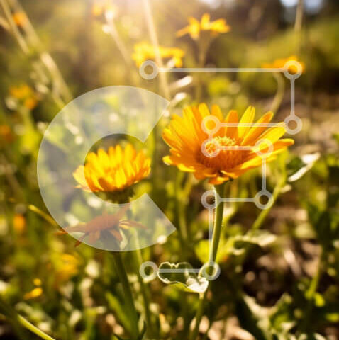 Intra Συλλεκτικό Ξύλινο Παζλ Plywood  4mm - Όμορφη εικόνα ενός χωραφιού με κίτρινα λουλούδια λουσμένα στο φως του ήλιου Σε Ξύλινο Κουτί - Διαστάσεις: 10x10 cm – 25 κομμάτια - Image 1