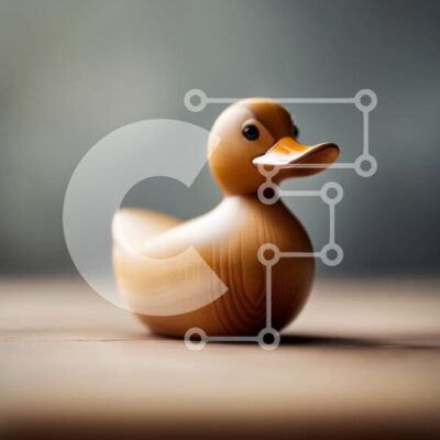 Intra Συλλεκτικό Ξύλινο Παζλ Plywood  4mm - Όμορφη εικόνα της ξύλινης πάπιας σε ένα τραπέζι Σε Ξύλινο Κουτί - Διαστάσεις: 10x10 cm – 25 κομμάτια - Image 1