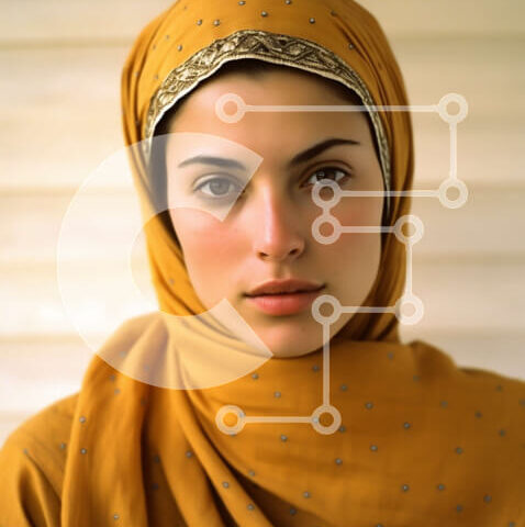 Intra Συλλεκτικό Ξύλινο Παζλ Plywood  4mm - Πορτρέτο μιας γυναίκας που φορά μια κίτρινη μαντίλα και ένα λευκό πουκάμισο Σε Ξύλινο Κουτί - Διαστάσεις Puzzle: 10x10 cm – 25 κομμάτια - Image 1