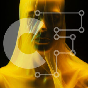 Intra Συλλεκτικό Ξύλινο Παζλ Plywood  4mm - Αφηρημένη κίτρινη ανθρώπινη φιγούρα που επιπλέει στον αέρα Σε Ξύλινο Κουτί - Διαστάσεις Puzzle: 10x10 cm – 25 κομμάτια