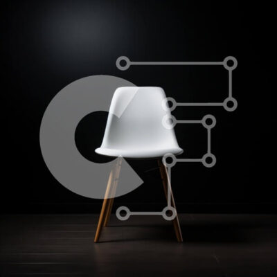 Intra Συλλεκτικό Ξύλινο Παζλ Plywood  4mm - Κομψή λευκή πλαστική καρέκλα σε σκούρο ξύλινο πάτωμα Σε Ξύλινο Κουτί - Διαστάσεις Puzzle: 10x10 cm – 25 κομμάτια - Image 1