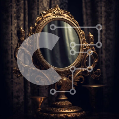 Intra Συλλεκτικό Ξύλινο Παζλ Plywood  4mm - Κομψή εσωτερική διακόσμηση με περίτεχνο χρυσό καθρέφτη και κηροπήγια Σε Ξύλινο Κουτί - Διαστάσεις Puzzle: 10x10 cm – 25 κομμάτια - Image 1