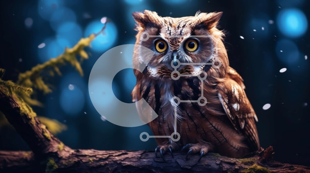 Intra Συλλεκτικό Ξύλινο Παζλ Plywood  4mm - Όμορφη εικόνα μιας μικρής κουκουβάγιας σε ένα δάσος Σε Ξύλινο Κουτί - Διαστάσεις: 10x10 cm – 25 κομμάτια