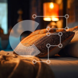 Intra Συλλεκτικό Ξύλινο Παζλ Plywood  4mm - Άνετο υπνοδωμάτιο με χαμηλό φωτισμό και άνετο κρεβάτι Σε Ξύλινο Κουτί - Διαστάσεις Puzzle: 10x10 cm – 25 κομμάτια