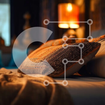 Intra Συλλεκτικό Ξύλινο Παζλ Plywood  4mm - Άνετο υπνοδωμάτιο με χαμηλό φωτισμό και άνετο κρεβάτι Σε Ξύλινο Κουτί - Διαστάσεις Puzzle: 10x10 cm – 25 κομμάτια - Image 1