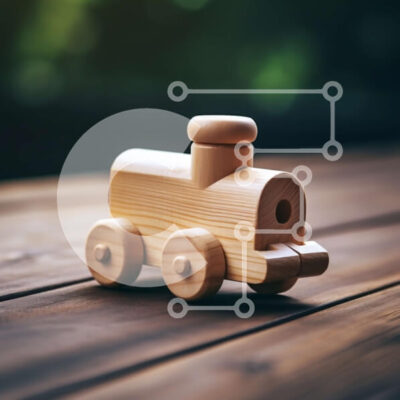 Intra Συλλεκτικό Ξύλινο Παζλ Plywood 4mm - Ξύλινο παιχνίδι τρένο σε ένα ξύλινο τραπέζι - φωτογραφία αρχείου Σε Ξύλινο Κουτί - Διαστάσεις: 10x10 cm – 25 κομμάτια - Image 1