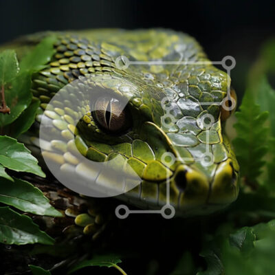 Intra Συλλεκτικό Ξύλινο Παζλ Plywood  4mm - Κοντινή λήψη του κεφαλιού ενός φιδιού που κοιτάζει απευθείας την κάμερα Σε Ξύλινο Κουτί - Διαστάσεις: 10x10 cm – 25 κομμάτια - Image 1