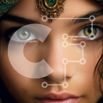 Intra Συλλεκτικό Ξύλινο Παζλ Plywood  4mm - Όμορφη Γυναίκα με χρυσό κεφάλι με σκούρα μαλλιά και πράσινα μάτια Σε Ξύλινο Κουτί - Διαστάσεις Puzzle: 10x10 cm – 25 κομμάτια - Image 1