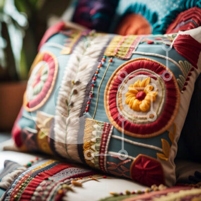 Intra Συλλεκτικό Ξύλινο Παζλ Plywood  4mm - Κομψό κεντημένο μαξιλάρι για ζωηρή διακόσμηση σπιτιού Σε Ξύλινο Κουτί - Διαστάσεις: 10x10 cm – 25 κομμάτια - Image 1