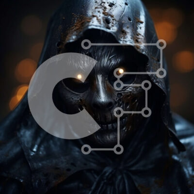 Intra Συλλεκτικό Ξύλινο Παζλ Plywood  4mm - Άτομο που φορά μαύρο hoodie με λαμπερά κίτρινα μάτια Σε Ξύλινο Κουτί - Διαστάσεις Puzzle: 10x10 cm – 25 κομμάτια - Image 1