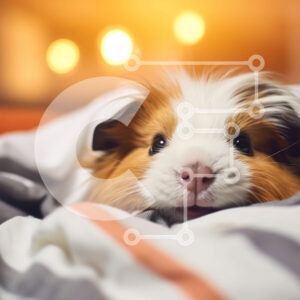 Intra Συλλεκτικό Ξύλινο Παζλ Plywood  4mm - Αξιολάτρευτη εικόνα ενός ινδικού χοιριδίου που κοιμάται σε ένα άνετο κρεβάτι Σε Ξύλινο Κουτί - Διαστάσεις: 10x10 cm – 25 κομμάτια