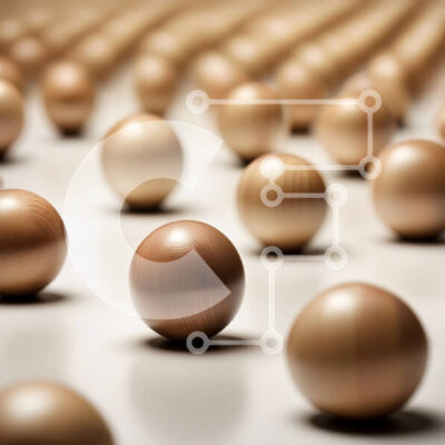 Intra Συλλεκτικό Ξύλινο Παζλ Plywood 4mm - Ξύλινες μπάλες διατεταγμένες σε κύκλο - Φωτογραφία Αρχείου Σε Ξύλινο Κουτί - Διαστάσεις: 10x10 cm – 25 κομμάτια - Image 1