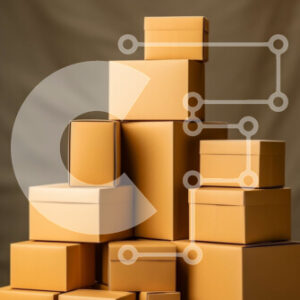 Intra Συλλεκτικό Ξύλινο Παζλ Plywood  4mm - Στοίβα από καφέ κουτιά από χαρτόνι σε ξύλινη επιφάνεια Σε Ξύλινο Κουτί - Διαστάσεις: 10x10 cm – 25 κομμάτια