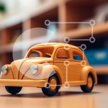 Intra Συλλεκτικό Ξύλινο Παζλ Plywood  4mm - Vintage ξύλινο αυτοκίνητο παιχνιδιών σε ξύλινο τραπέζι Σε Ξύλινο Κουτί - Διαστάσεις: 10x10 cm – 25 κομμάτια - Image 1