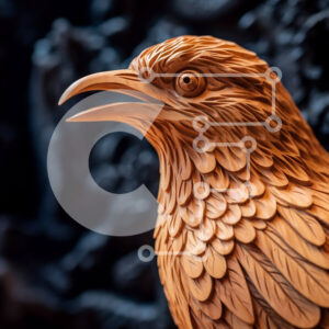 Intra Συλλεκτικό Ξύλινο Παζλ Plywood  4mm - Όμορφη ξύλινη σκάλισμα του πουλιού κατά την πτήση Σε Ξύλινο Κουτί - Διαστάσεις Puzzle: 10x10 cm – 25 κομμάτια