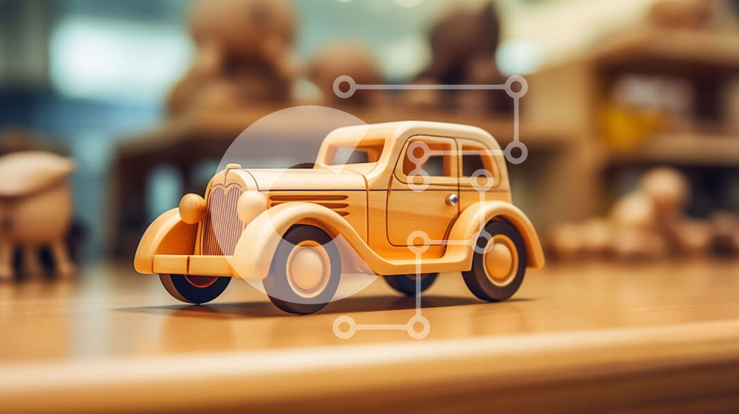 Intra Συλλεκτικό Ξύλινο Παζλ Plywood  4mm - Ξύλινο παιχνίδι αυτοκίνητο και ζώα σε ξύλινο τραπέζι Σε Ξύλινο Κουτί - Διαστάσεις: 10x10 cm – 25 κομμάτια