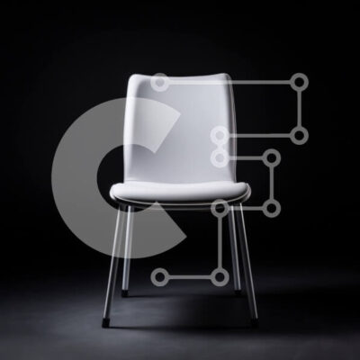 Intra Συλλεκτικό Ξύλινο Παζλ Plywood  4mm - Μοντέρνα λευκή δερμάτινη καρέκλα με σκελετό από χρώμιο Σε Ξύλινο Κουτί - Διαστάσεις Puzzle: 10x10 cm – 25 κομμάτια - Image 1