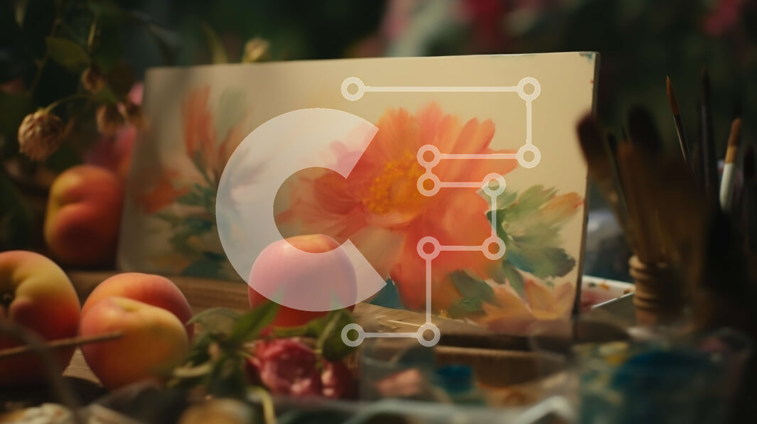 Intra Συλλεκτικό Ξύλινο Παζλ Plywood  4mm - Πίνακας νεκρής φύσης με ροδάκινα και λουλούδια σε ένα τραπέζι Σε Ξύλινο Κουτί - Διαστάσεις Puzzle: 10x10 cm – 25 κομμάτια