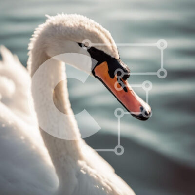 Intra Συλλεκτικό Ξύλινο Παζλ Plywood  4mm - Κοντινή όψη του κεφαλιού του Κύκνου Σε Ξύλινο Κουτί - Διαστάσεις: 10x10 cm – 25 κομμάτια - Image 1