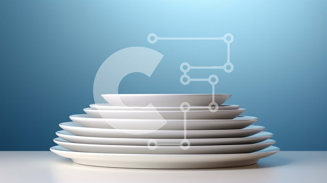 Intra Συλλεκτικό Ξύλινο Παζλ Plywood  4mm - Στοίβα από πιάτα σε ένα τραπέζι Σε Ξύλινο Κουτί - Διαστάσεις Puzzle: 10x10 cm – 25 κομμάτια