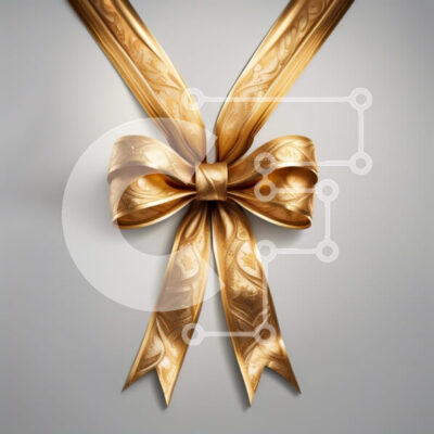 Intra Συλλεκτικό Ξύλινο Παζλ Plywood  4mm - Χρυσή κορδέλα με φιόγκο σε γκρι φόντο Σε Ξύλινο Κουτί - Διαστάσεις Puzzle: 10x10 cm – 25 κομμάτια - Image 1