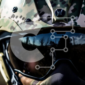 Intra Συλλεκτικό Ξύλινο Παζλ Plywood  4mm - Καμουφλαρισμένο κράνος και γυαλιά Σε Ξύλινο Κουτί - Διαστάσεις Puzzle: 10x10 cm – 25 κομμάτια - Image 1