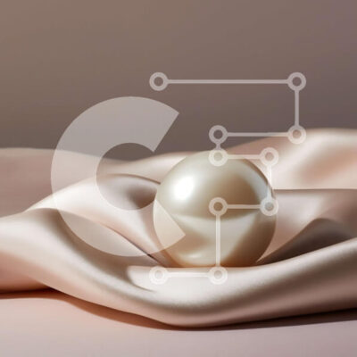 Intra Συλλεκτικό Ξύλινο Παζλ Plywood  4mm - Κομψό λευκό μαργαριτάρι σε λείο μπεζ μεταξωτό ύφασμα Σε Ξύλινο Κουτί - Διαστάσεις: 10x10 cm – 25 κομμάτια - Image 1