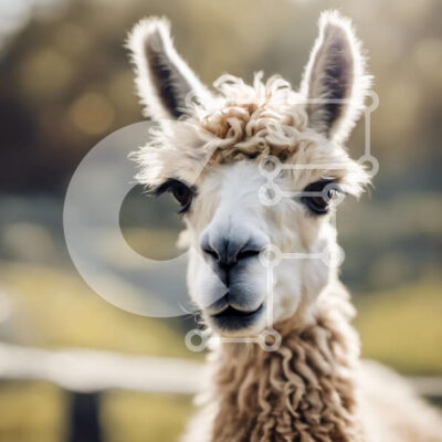 Intra Συλλεκτικό Ξύλινο Παζλ Plywood  4mm - Κοντινή όψη του προσώπου της Llama με αφράτο παλτό και σγουρές βλεφαρίδες Σε Ξύλινο Κουτί - Διαστάσεις: 10x10 cm – 25 κομμάτια - Image 1