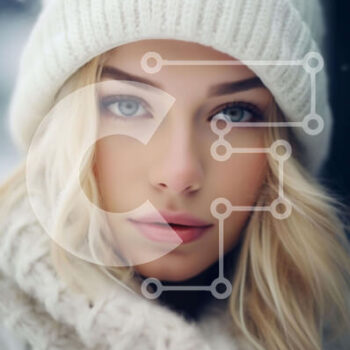 Intra Συλλεκτικό Ξύλινο Παζλ Plywood  4mm - Όμορφη ξανθιά γυναίκα με λευκή κουκούλα και κασκόλ Σε Ξύλινο Κουτί - Διαστάσεις Puzzle: 10x10 cm – 25 κομμάτια - Image 1