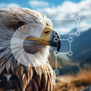 Intra Συλλεκτικό Ξύλινο Παζλ Plywood  4mm - Eagle Bird of Prey με καφέ και λευκά φτερά Σε Ξύλινο Κουτί - Διαστάσεις: 10x10 cm – 25 κομμάτια