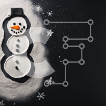 Intra Συλλεκτικό Ξύλινο Παζλ Plywood  4mm - Χειμερινή διακόσμηση: Χιονάνθρωπος από χάρτινα ποτήρια με νιφάδες χιονιού Σε Ξύλινο Κουτί - Διαστάσεις Puzzle: 10x10 cm – 25 κομμάτια - Image 1