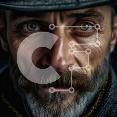 Intra Συλλεκτικό Ξύλινο Παζλ Plywood 4mm - Πορτρέτο ενός ηλικιωμένου άνδρα με γκρίζα γενειάδα και μουστάκι με καπέλο Fedora και μαύρο σακάκι Σε Ξύλινο Κουτί - Διαστάσεις Puzzle: 10x10 cm – 25 κομμάτια - Image 1