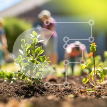 Intra Συλλεκτικό Ξύλινο Παζλ Plywood  4mm - Ομάδα ανθρώπων που φυτεύουν νέα φυτά στον κήπο Σε Ξύλινο Κουτί - Διαστάσεις Puzzle: 10x10 cm – 25 κομμάτια - Image 1