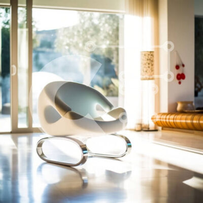 Intra Συλλεκτικό Ξύλινο Παζλ Plywood 4mm - Μινιμαλιστικό σαλόνι με όμορφη λευκή δερμάτινη καρέκλα Σε Ξύλινο Κουτί - Διαστάσεις Puzzle: 10x10 cm – 25 κομμάτια - Image 1