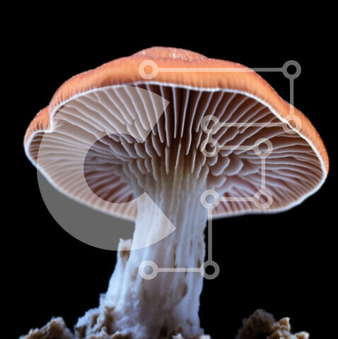 Intra Συλλεκτικό Ξύλινο Παζλ Plywood  4mm - Όμορφη εικόνα ενός πορτοκαλί μανιταριού σε βραχώδη επιφάνεια Σε Ξύλινο Κουτί - Διαστάσεις: 10x10 cm – 25 κομμάτια - Image 1