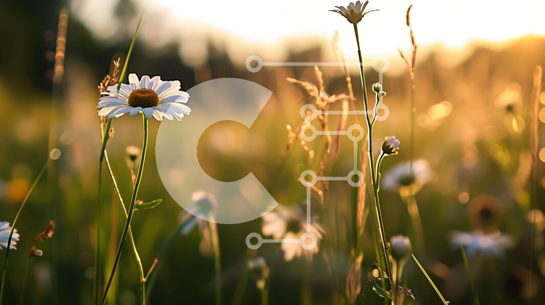 Intra Συλλεκτικό Ξύλινο Παζλ Plywood  4mm - Ειδυλλιακό Ηλιόλουστο Λιβάδι με Λευκές Μαργαρίτες Σε Ξύλινο Κουτί - Διαστάσεις: 10x10 cm – 25 κομμάτια