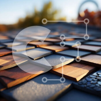 Intra Συλλεκτικό Ξύλινο Παζλ Plywood  4mm - Όμορφη κοντινή εικόνα μιας ξύλινης στέγης με βότσαλα Σε Ξύλινο Κουτί - Διαστάσεις Puzzle: 10x10 cm – 25 κομμάτια - Image 1