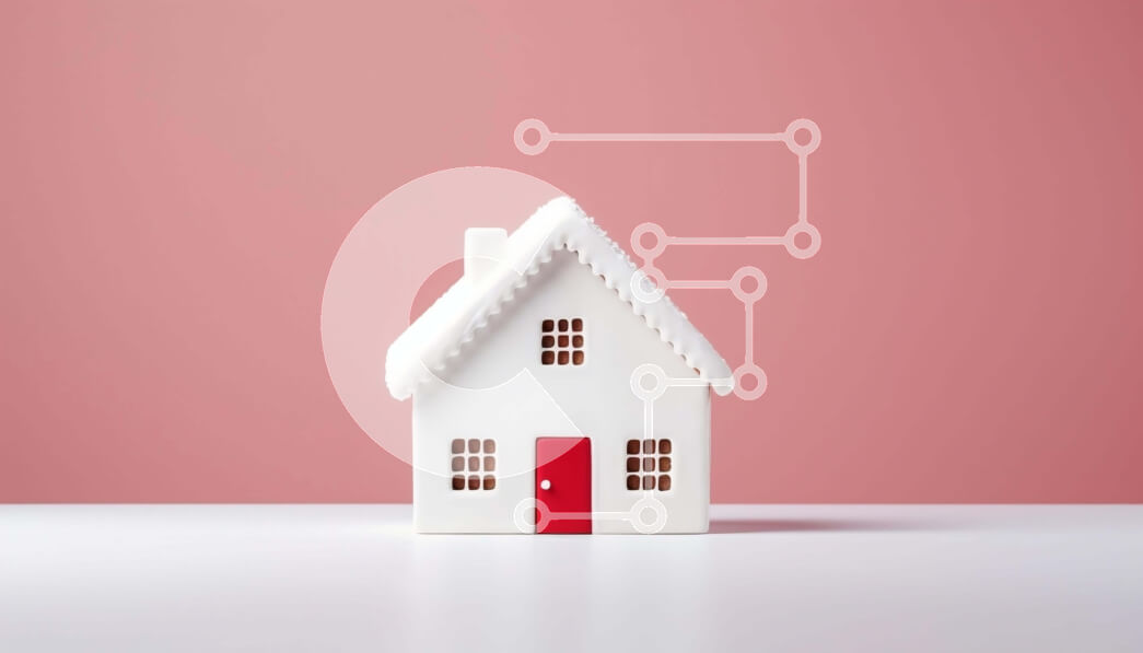 Intra Συλλεκτικό Ξύλινο Παζλ Plywood  4mm - Μικρό μοντέλο του Λευκού Οίκου σε πορτοκαλί φόντο Σε Ξύλινο Κουτί - Διαστάσεις Puzzle: 10x10 cm – 25 κομμάτια