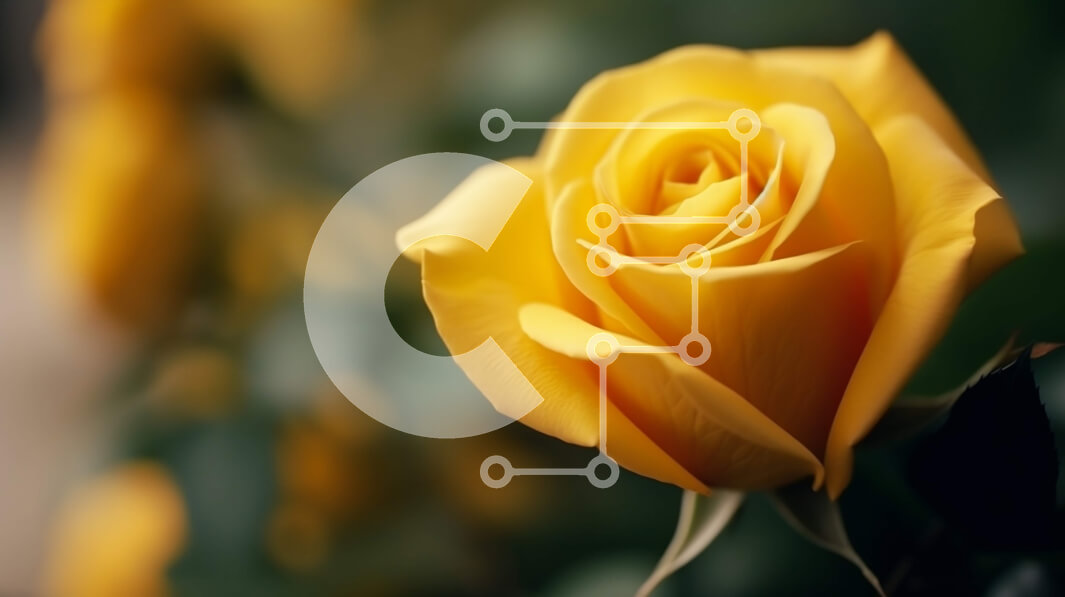 Intra Συλλεκτικό Ξύλινο Παζλ Plywood  4mm - Κοντινό πλάνο ενός όμορφου κίτρινου τριαντάφυλλου σε πλήρη άνθιση Σε Ξύλινο Κουτί - Διαστάσεις: 10x10 cm – 25 κομμάτια