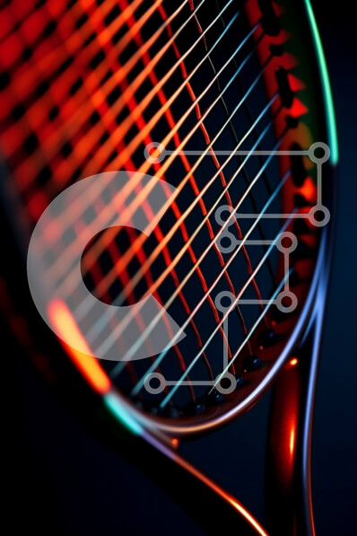 Intra Συλλεκτικό Ξύλινο Παζλ Plywood  4mm - Κοντινό πλάνο ρακέτας τένις υψηλής ποιότητας με κομψό και μοντέρνο σχεδιασμό Σε Ξύλινο Κουτί - Διαστάσεις Puzzle: 10x10 cm – 25 κομμάτια