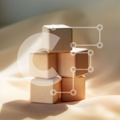 Intra Συλλεκτικό Ξύλινο Παζλ Plywood  4mm - Πολύχρωμα ξύλινα μπλοκ στοιβάζονται σε ένα σωρό Σε Ξύλινο Κουτί - Διαστάσεις: 10x10 cm – 25 κομμάτια - Image 1