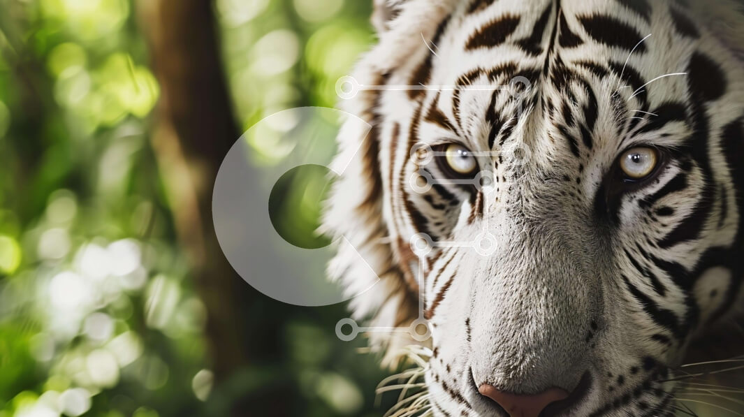 Intra Συλλεκτικό Ξύλινο Παζλ Plywood  4mm - Λευκή Τίγρη στο Δάσος Σε Ξύλινο Κουτί - Διαστάσεις: 10x10 cm – 25 κομμάτια