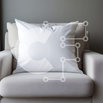 Intra Συλλεκτικό Ξύλινο Παζλ Plywood  4mm - Λευκό μαξιλάρι στον μπεζ καναπέ μπροστά από τον γκρίζο τοίχο Σε Ξύλινο Κουτί - Διαστάσεις Puzzle: 10x10 cm – 25 κομμάτια - Image 1