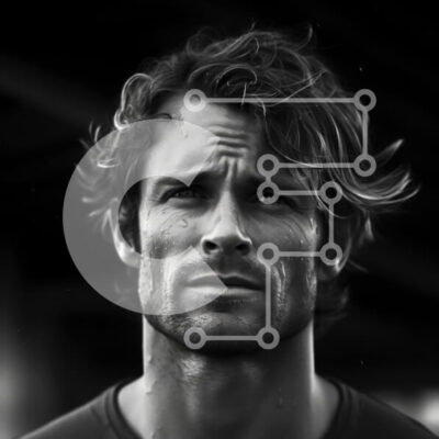 Intra Συλλεκτικό Ξύλινο Παζλ Plywood 4mm - Σοβαρός άνδρας με σπαστά μαλλιά σε μαύρο πουκάμισο στοκ φωτογραφία Σε Ξύλινο Κουτί - Διαστάσεις Puzzle: 10x10 cm – 25 κομμάτια - Image 1